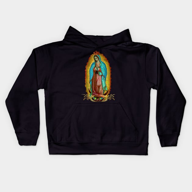 Our Lady of Guadalupe Virgin Mary 07 Kids Hoodie by hispanicworld